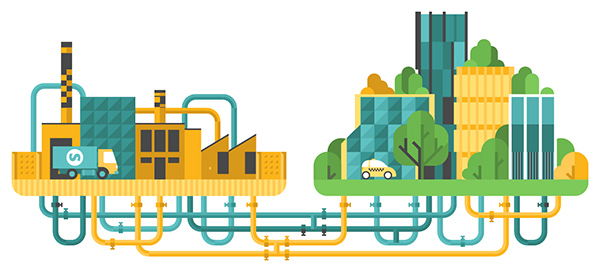 district heating - esquema de funcionamiento de redes de calor